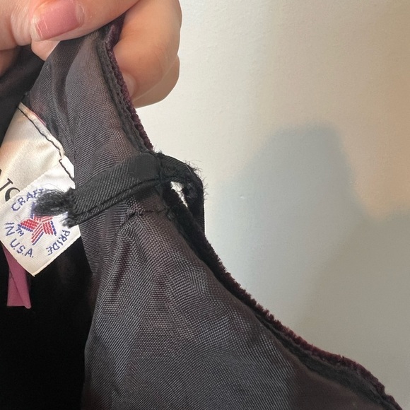 Vintage Joy Stevens Velour Ruffle Bottom Midi Dress 6 - Picture 9 of 10